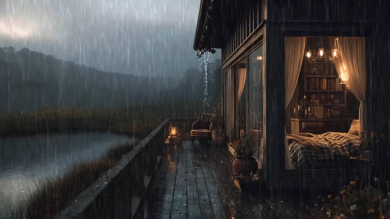 Rainy Night in a Forest Room | Deep Sleep & Relaxation