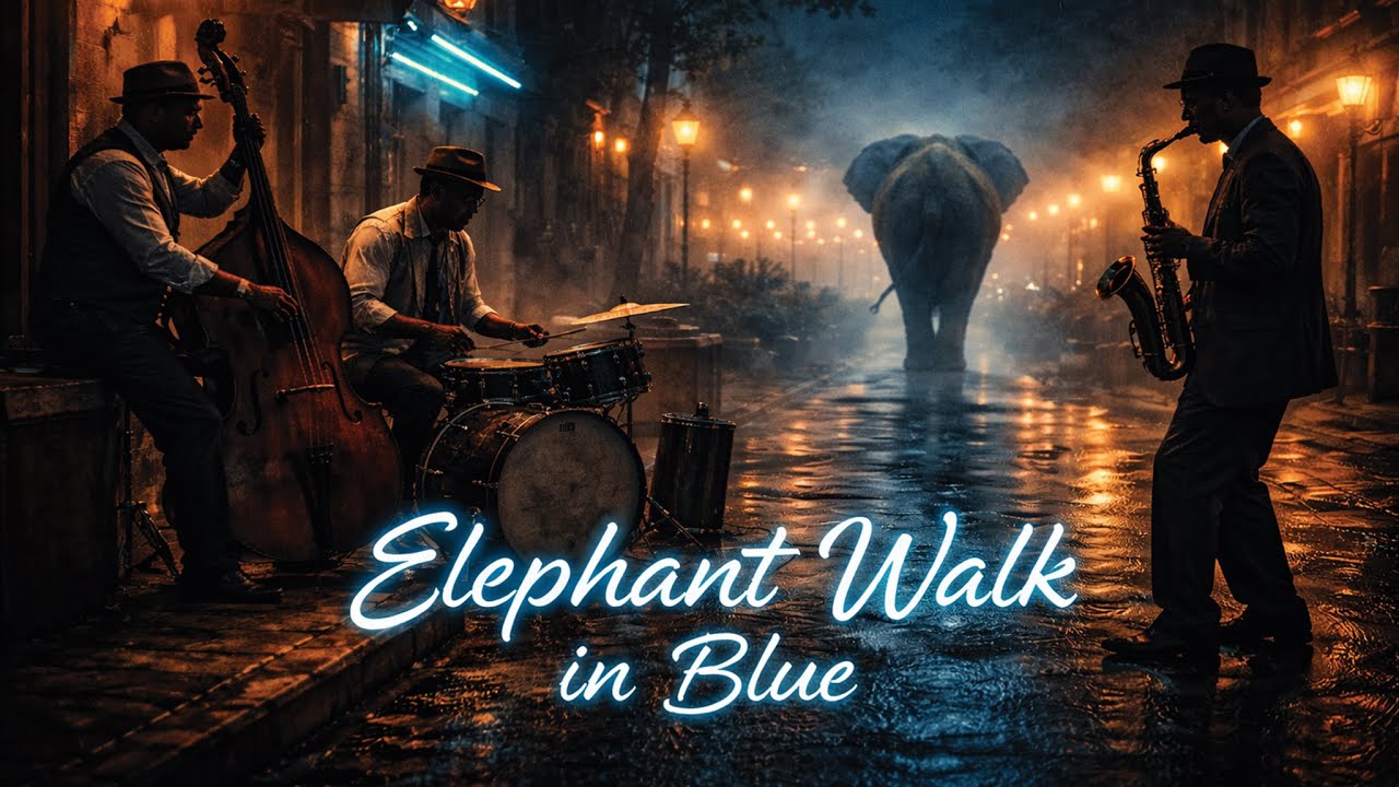 Late Night Jazz - Elephant Walk in Blue (Echoes of Quiet Giants)