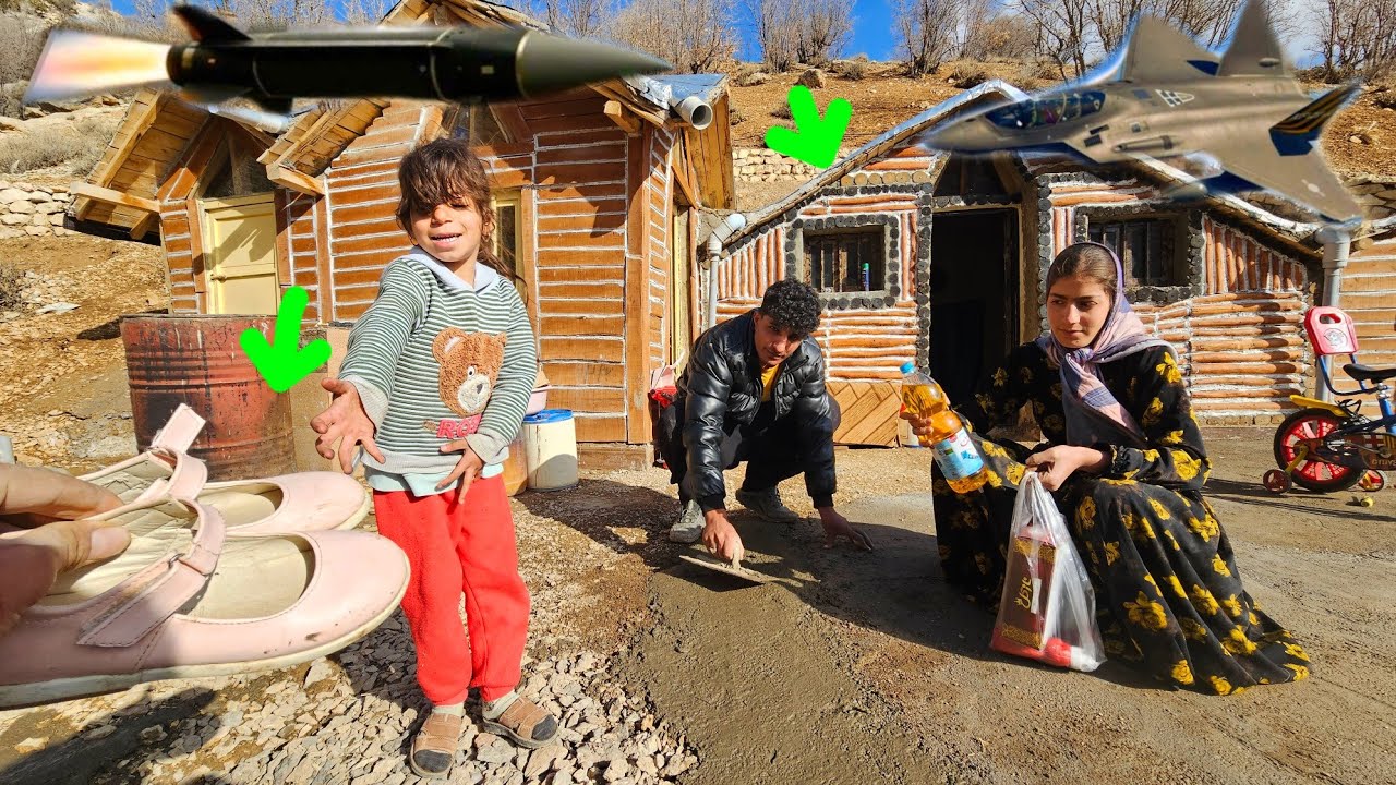 Nomadic Mother Fighting for Survival in a Mountain Shelter During War