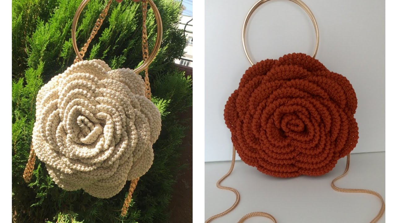 Gül Çanta Yapımı/Gül Çanta Modelleri/Rose Bag (Tüm detaylarıyla ) Flowers #çantamodelleri #bag