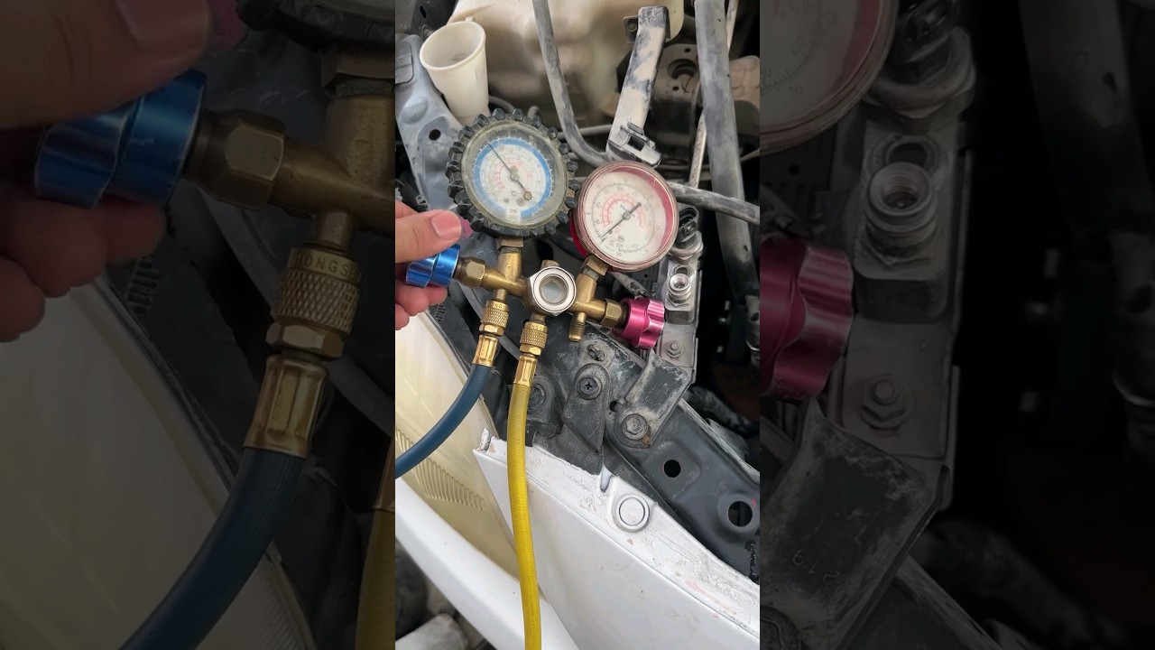 Refill Car A/C Gas | Recharge A/C Gas | 134a | #youtube #automobile #mechanic #viralshorts #ytshort