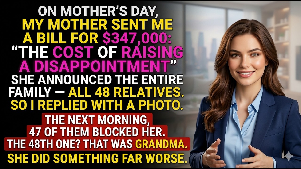 My Mom Sent Me a $347K Bill Called “Cost of Raising a Failure”—Then Grandma Responded...