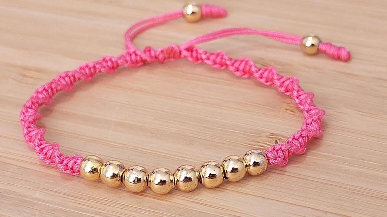 PULSERA FACIL DE HACER ESPIRAL ROSA /BRACELET