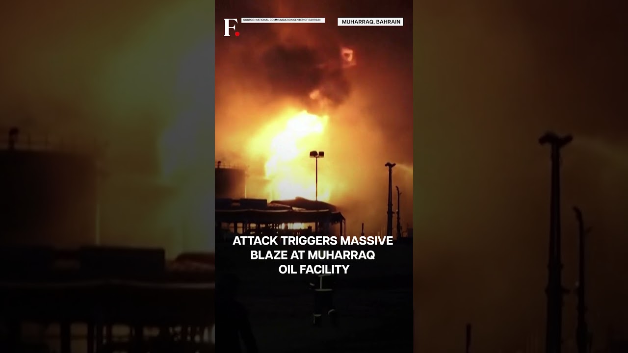 Massive Blaze Grips Bahrain Oil Facility After Iranian Attack | Subscribe to Firstpost | N18G