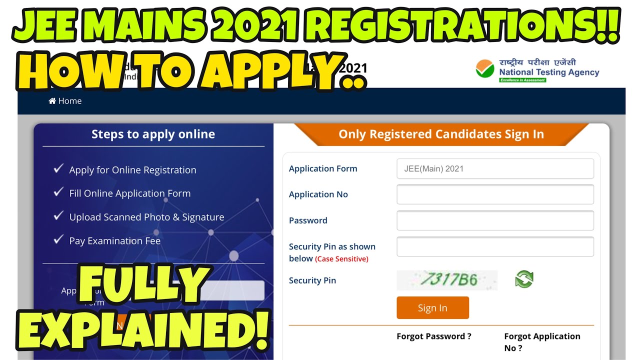 HOW TO APPLY/REGISTER FOR JEE MAINS 2021 FEBRUARY/MARCH/APRIL/MAY ATTEMPT? JEE  REGISTRATIONS 2021