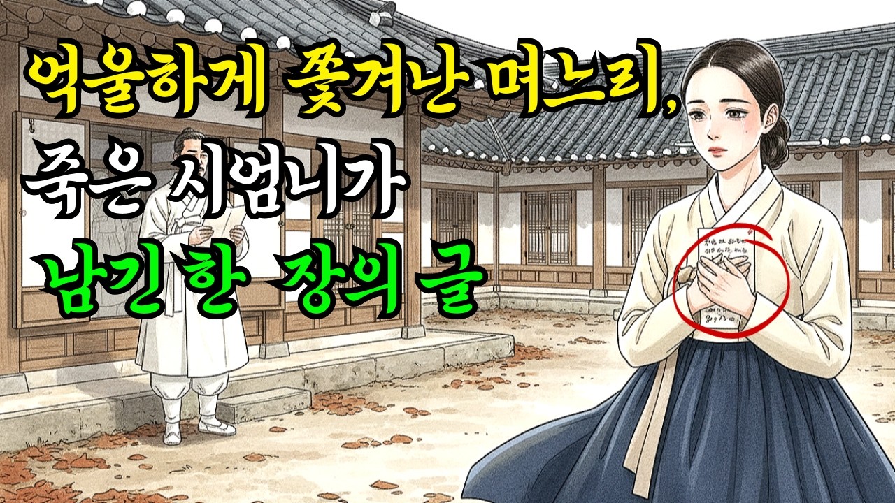 억울하게 쫓겨난 며느리, 죽은 시어머니가 남긴 한 장의 글!| 야담·민담·전설·설화·옛날이야기·조선시대이야기·재미있는이야기