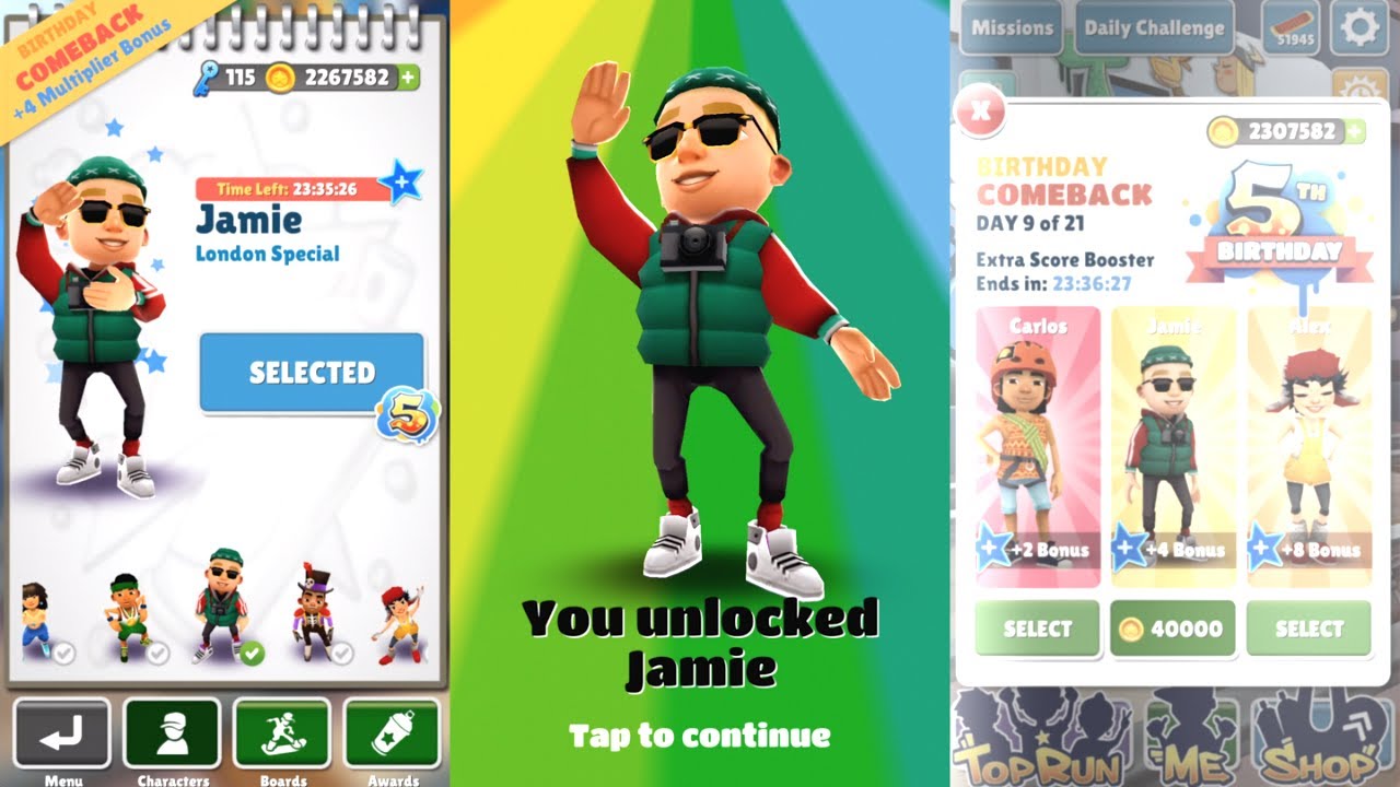 Unlocking Jamie on Subway Surfers!