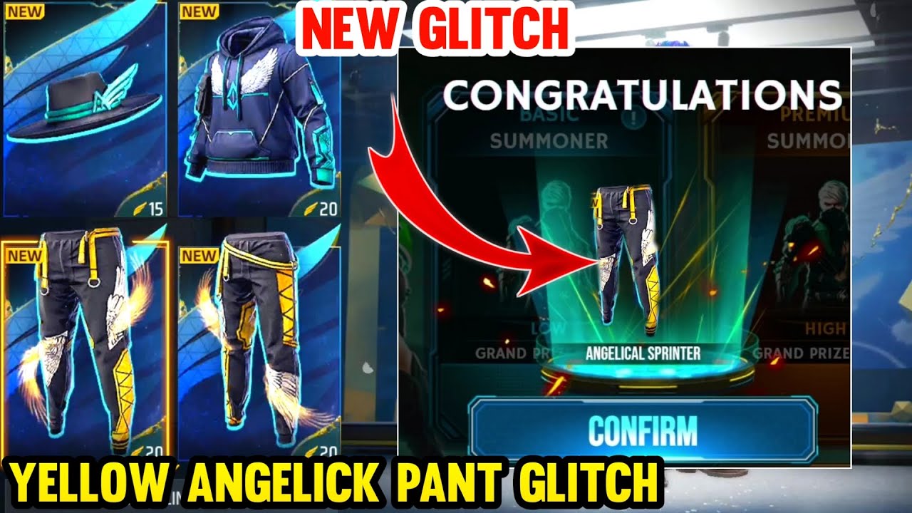 Free Fire Angelic Pant New Glitch | How To Get Red Angelic, Yellow Angelic, White Angelic