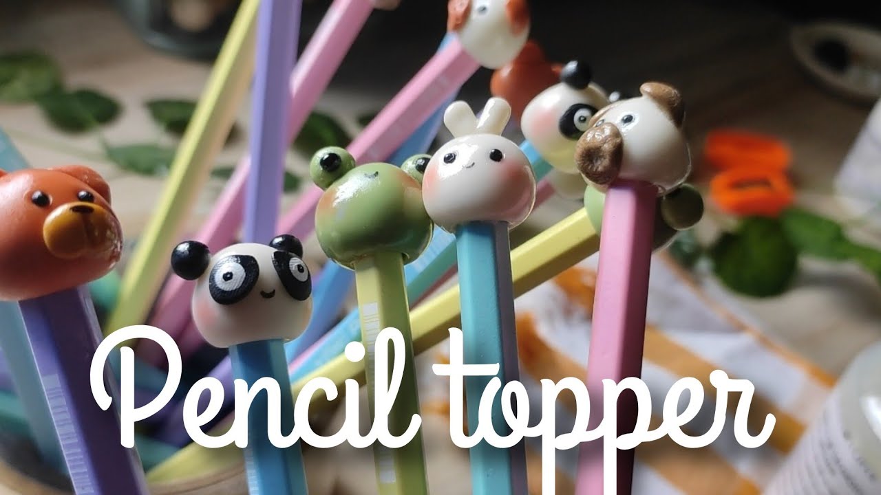 how i make clay pencil  Toppers ✏️  using air dry clay / no baking