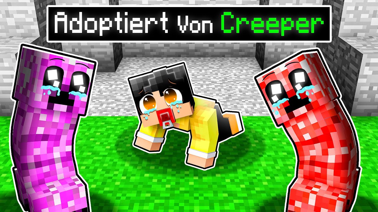 Adoptiert von ZWEI BÖSEN CREEPER als BABY in Minecraft!
