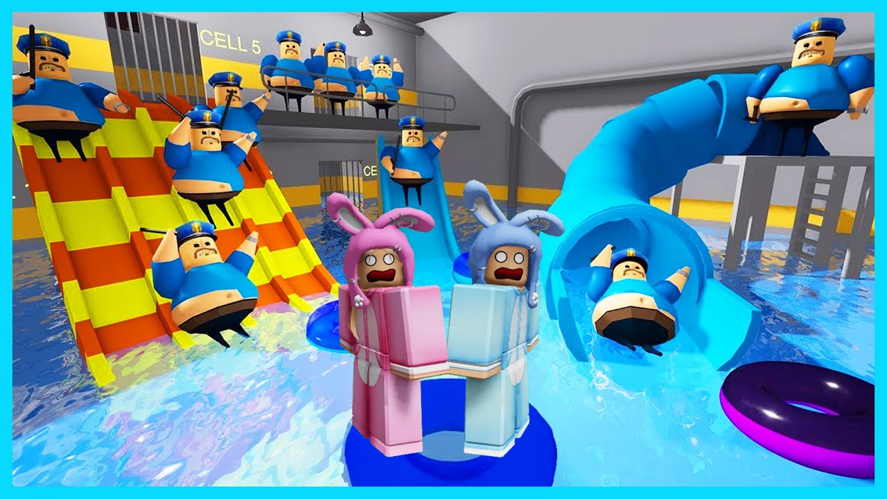 MIPAN & ZUZUZU Terjebak Di Kolam Renang Pak Barry's Prison Yang Banjir Dan Penuh Perosotan! ROBLOX
