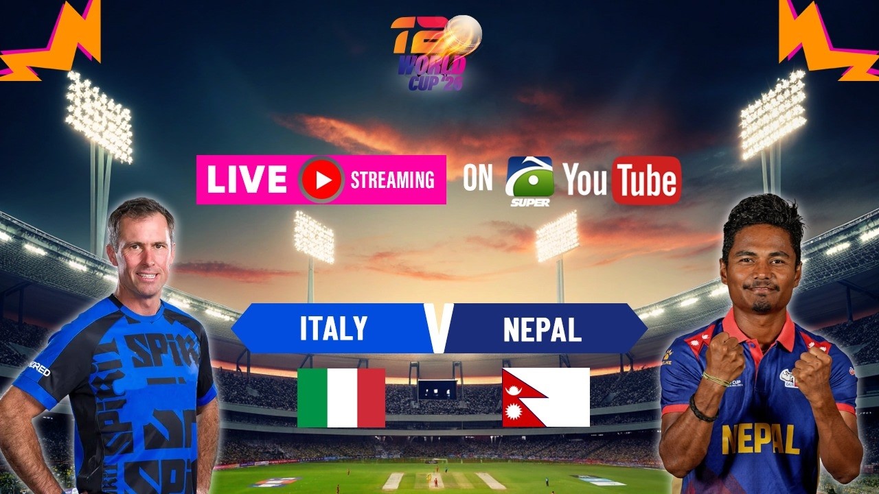 🔴Live - 𝗧𝟮𝟬 𝗪𝗼𝗿𝗹𝗱 𝗖𝘂𝗽 𝟮𝟬𝟮𝟲: Italy vs Nepal live score & Matchh Updates | Geo Super