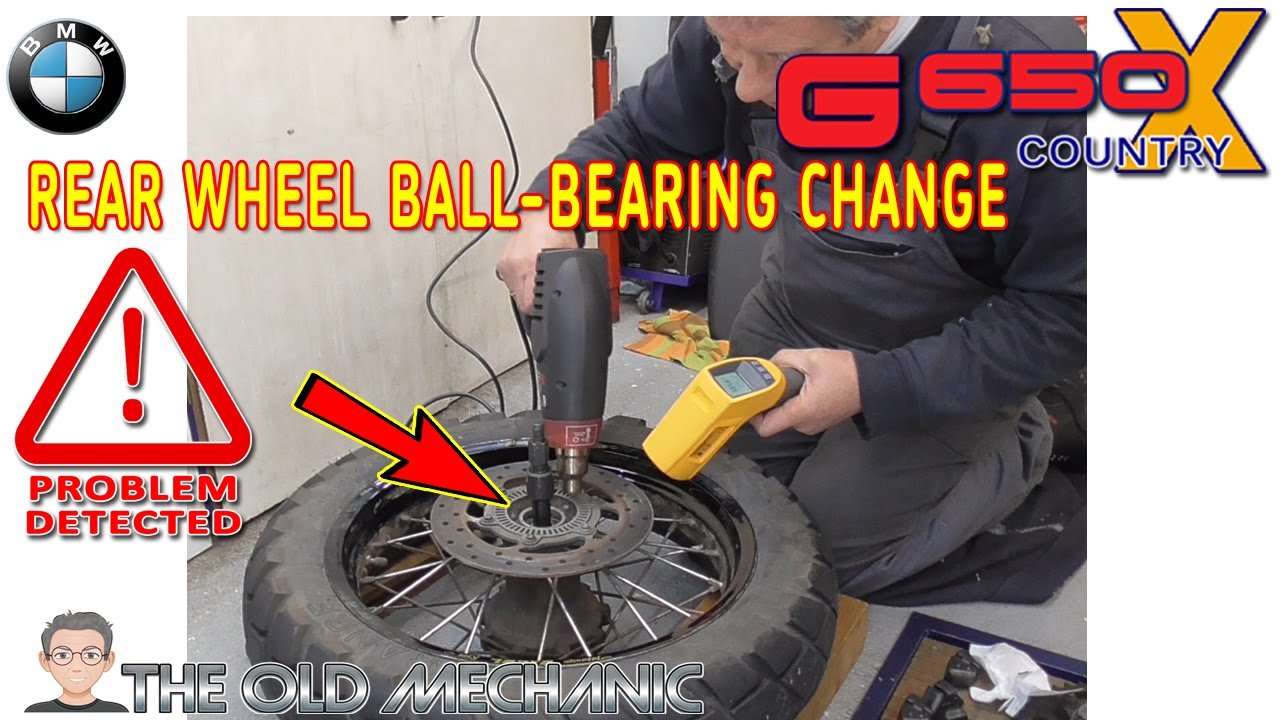 BMW G650 X-COUTRY How To (RENEW) Change the REAR WHEEL BALL-BEARING (4) PART-2 ITS THAT EASY..?