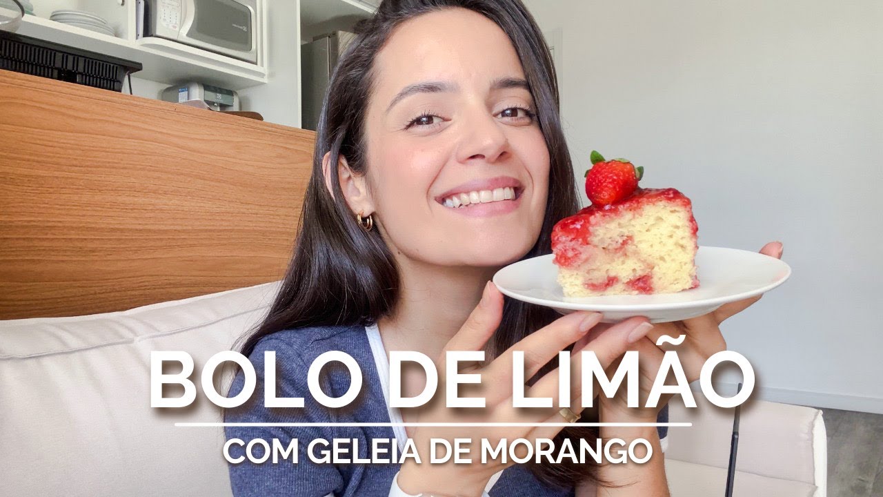 Bolo de LIMÃO com geleia de morango sem glúten e sem lactose | Fácil e muito fofinho 🍰🍋