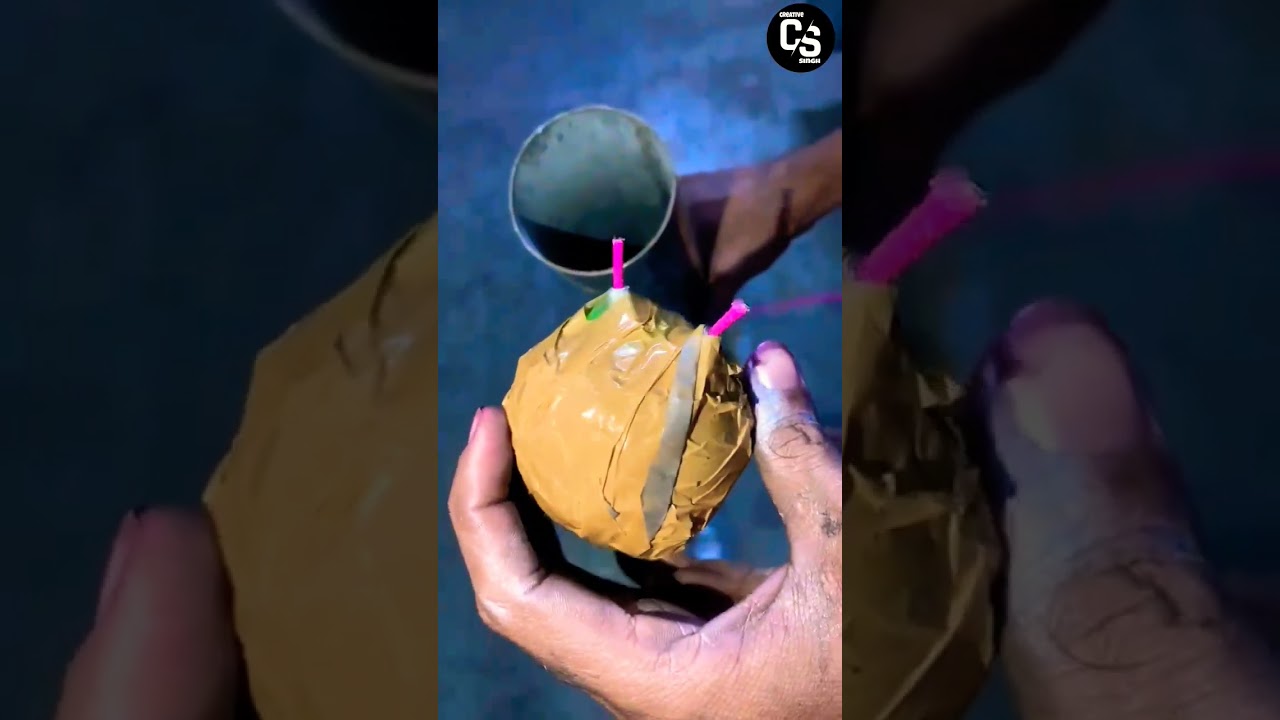 How to make Skyshot | Homemade Skyshot testing #creativesingh #fireworks #experiment #pyro #diwali