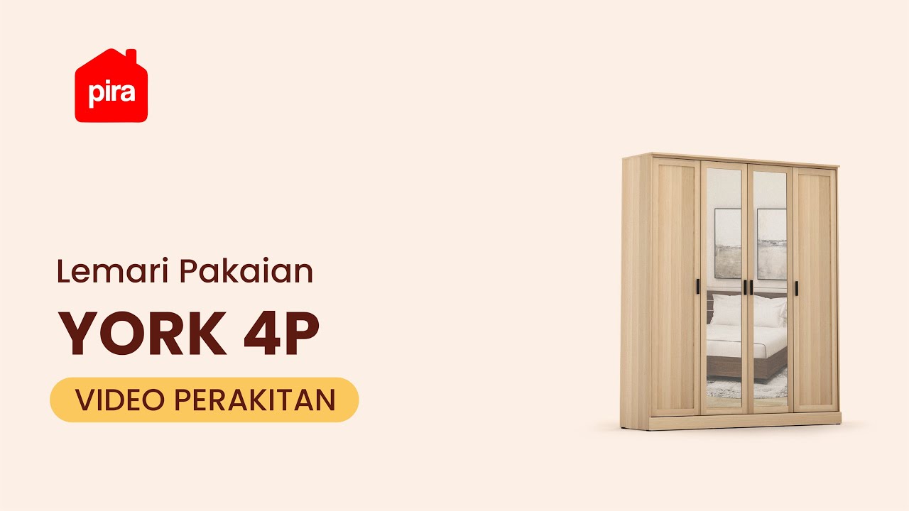 Tutorial Perakitan Pira Metropolis - York 4P Lemari Pakaian 4 Pintu
