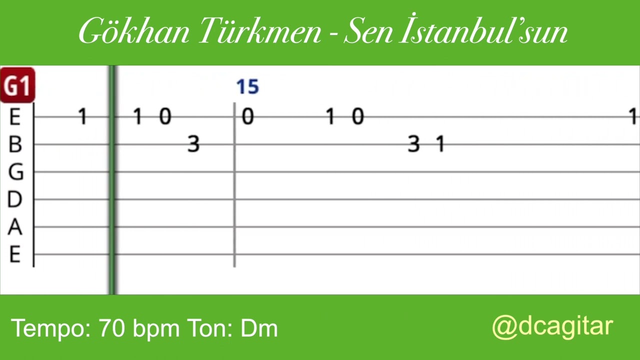 Sen İstanbul’sun - Gitar Tab - Gitar Dersi