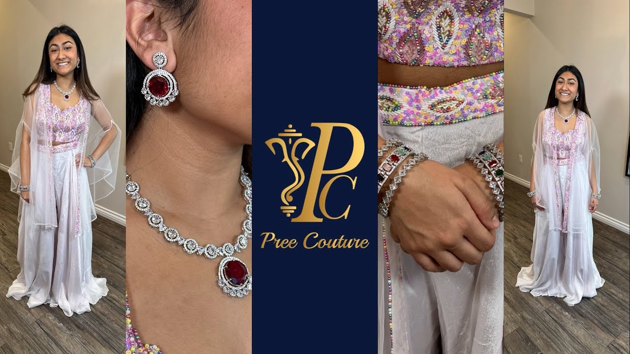 A light pink Indo-Western outfit combines traditional Indian elements contemporary Western styles