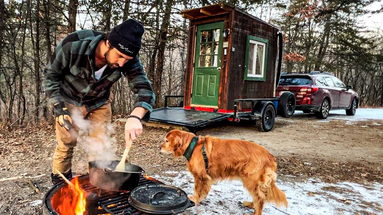 Winter Camping in the Hills! | New Off Grid Power Station! (Bluetti AC200P)