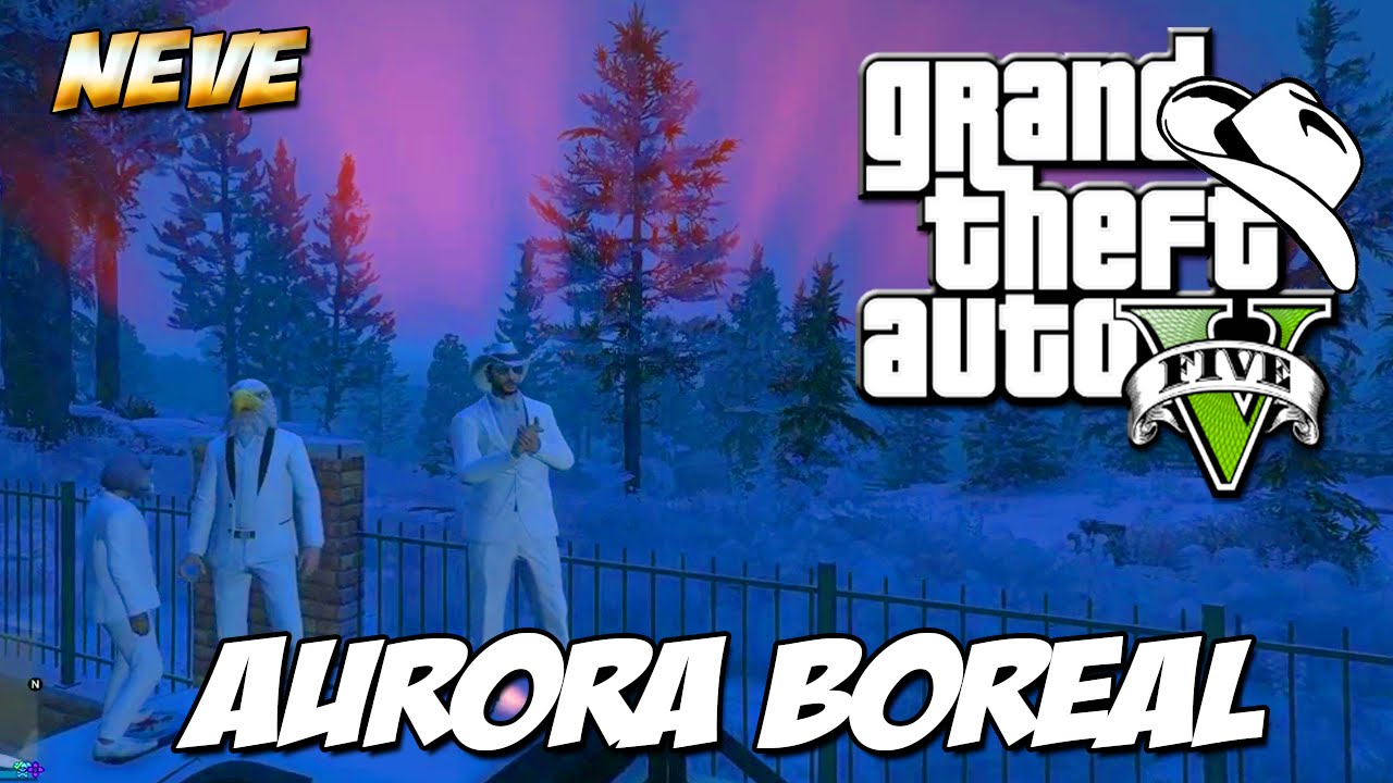 GTA 5 Online (PS4) - Eastergg insano na neve: Aurora Boreal épico !