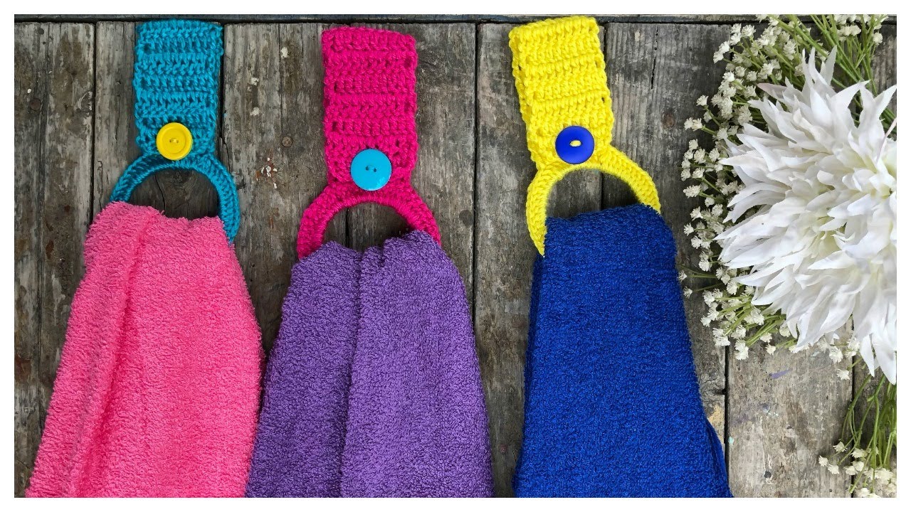 TOALLERO A CROCHET PARA Cocina o Baño ( Con Pulseras Recicladas )