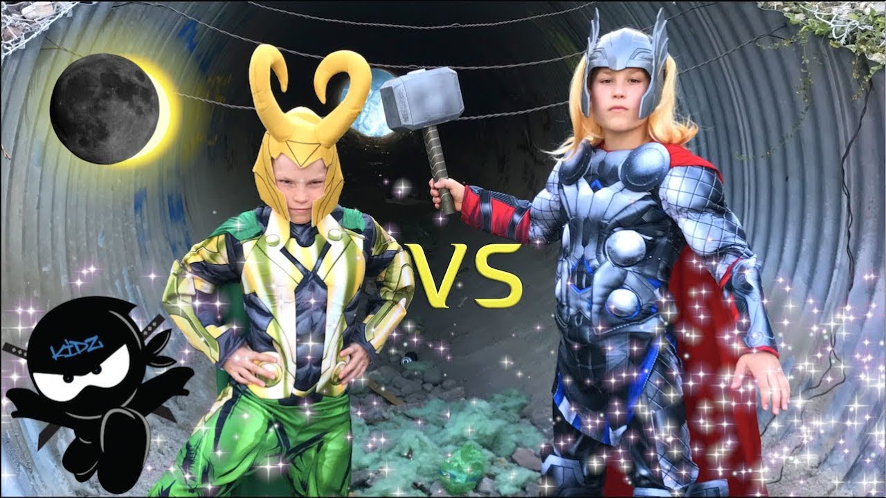 LOKI vs THOR! NINJA KIDZ!  / Solar Eclipse!