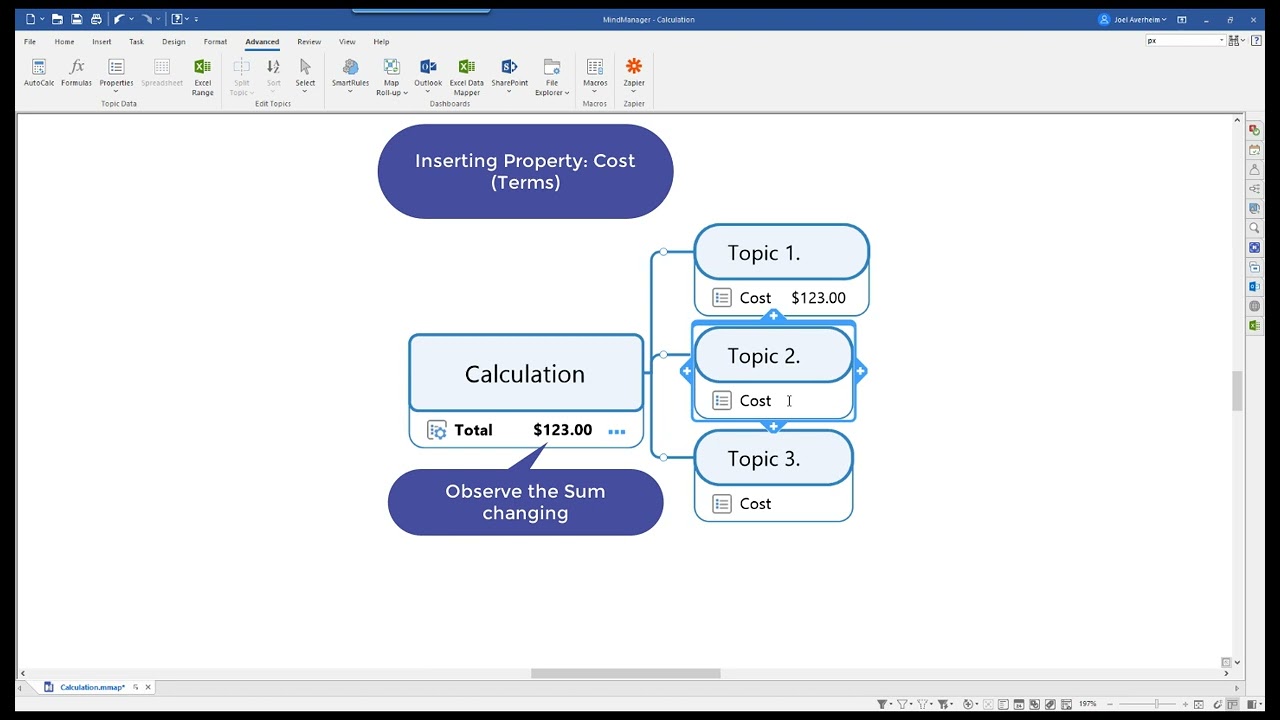 Boost productivity with MindManager AutoCalc: Harness the power of automatic calculations