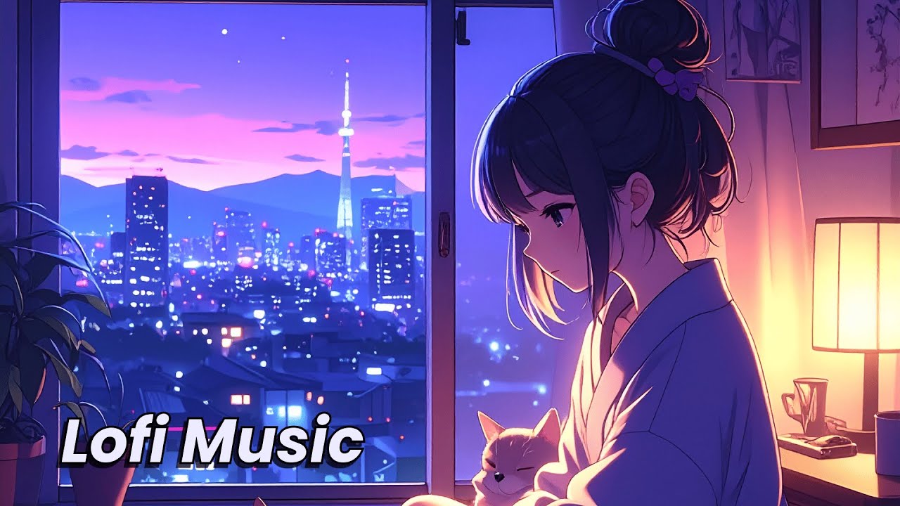 Lofi Music - Rainy Tokyo Night Study Session with Cats