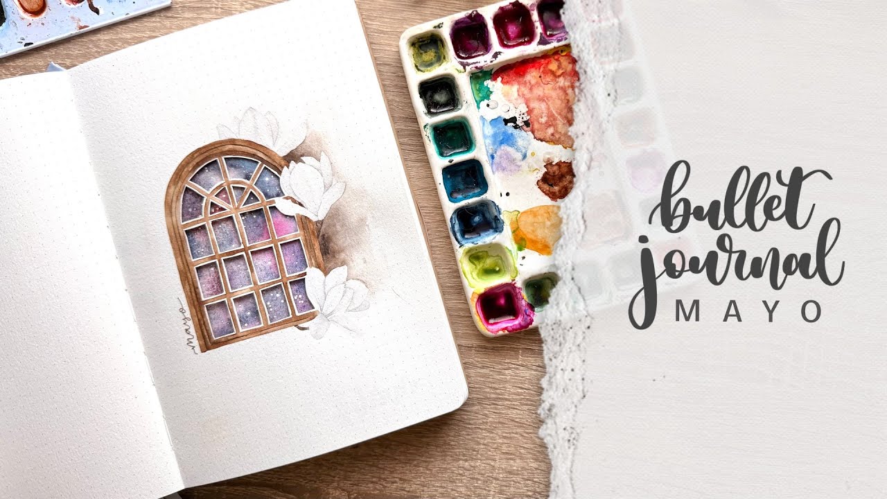 Una ventana galáctica al mes de Mayo | BULLET JOURNAL + Acuarela