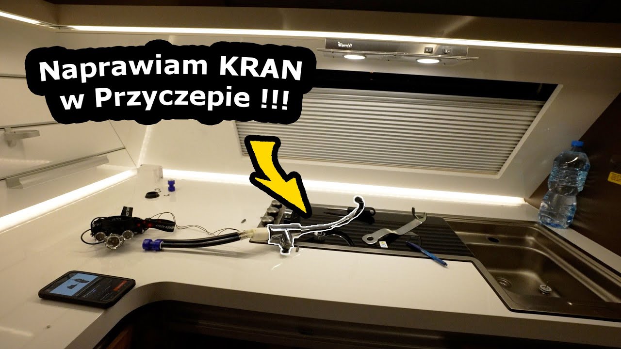 Kran w Przyczepie Kempingowej !! - Jak go Wykręcić? - Nie Działa Lodówka na 12v, Wyłamana klamka 627