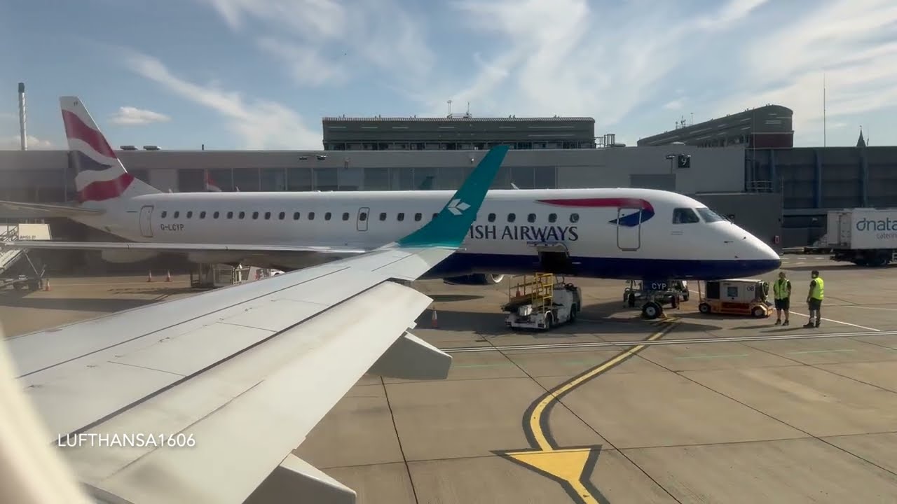 Air Dolomiti / Lufthansa Embraer E190 flight from Frankfurt (FRA) to London City (LCY) airport
