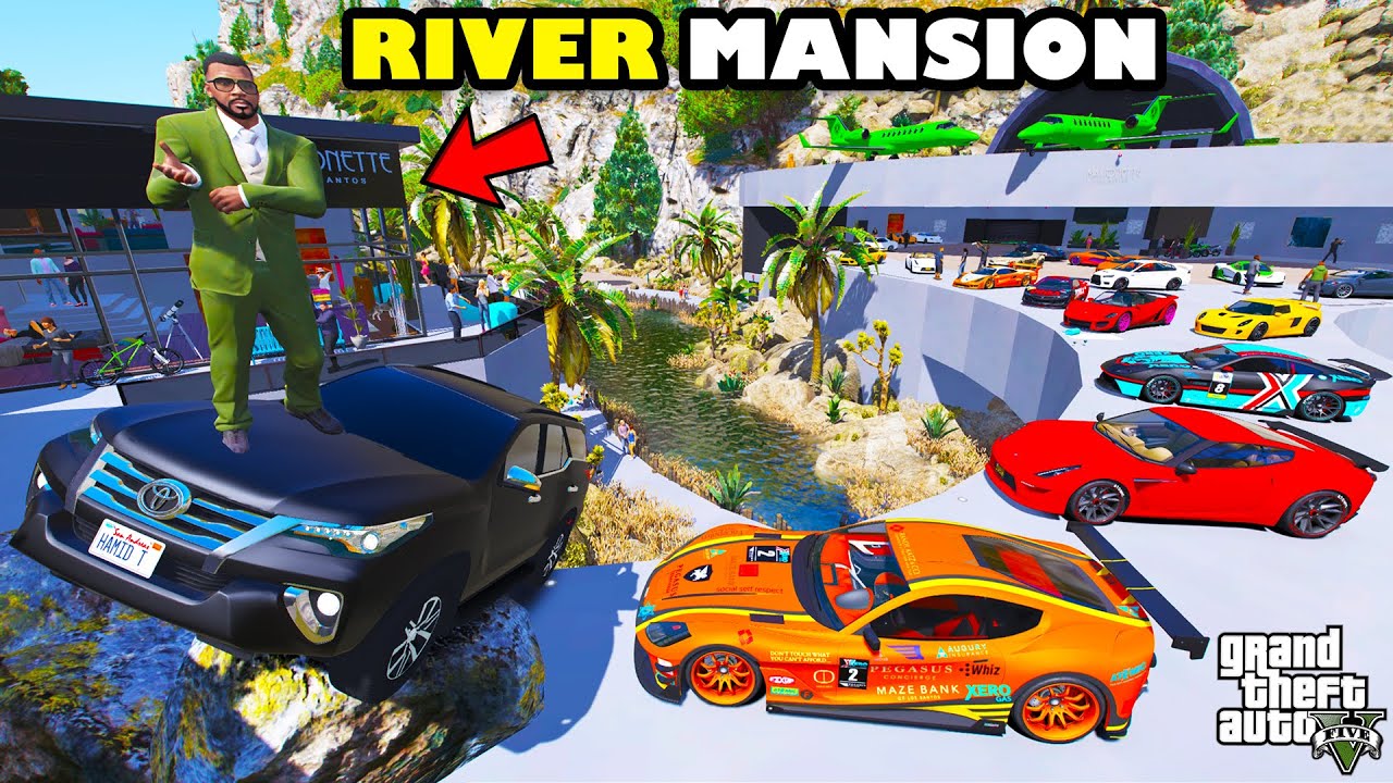 Franklin Build Most Luxury And Unique River Mansion In GTA 5 | SHINCHAN and CHOP
