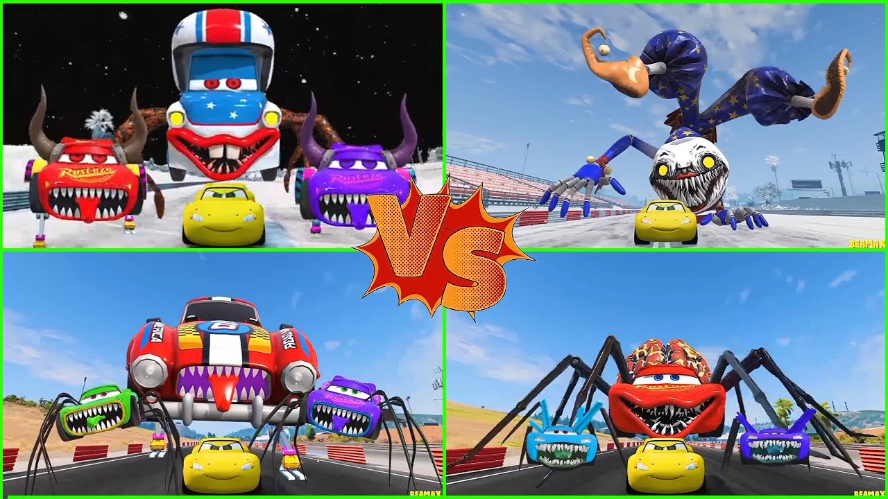 ULTIMATE CAR BATTLE! 🚗🔥 McQueen Eater vs Mega Monster Trucks | GTA 5 FIGHT