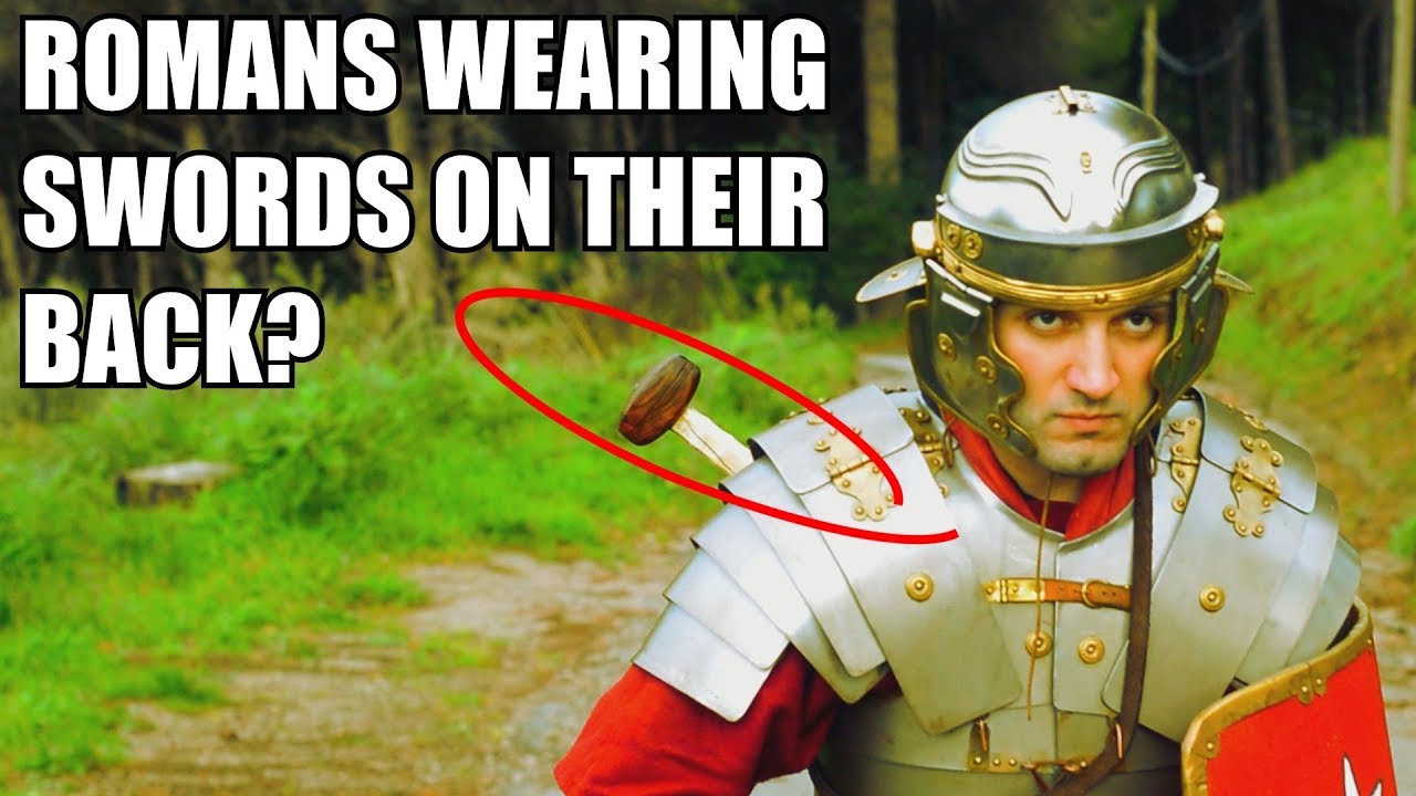 Romans wearing SWORDS on their backs?