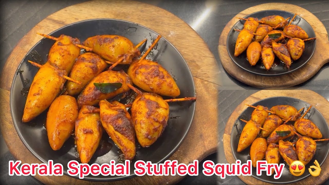 Kerala Special Stuffed Squid Fry 😍 Stuffed Koonthal Recipe 😍👌🏻#squidfry #squidfry #southsavoury 