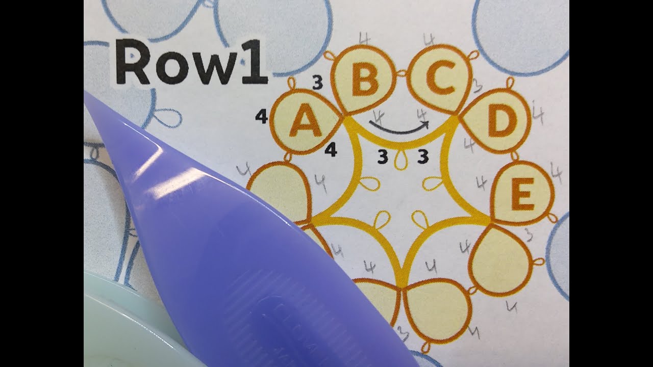 Shuttle Tatting - The Veronica Doily Tat a long : Row 1