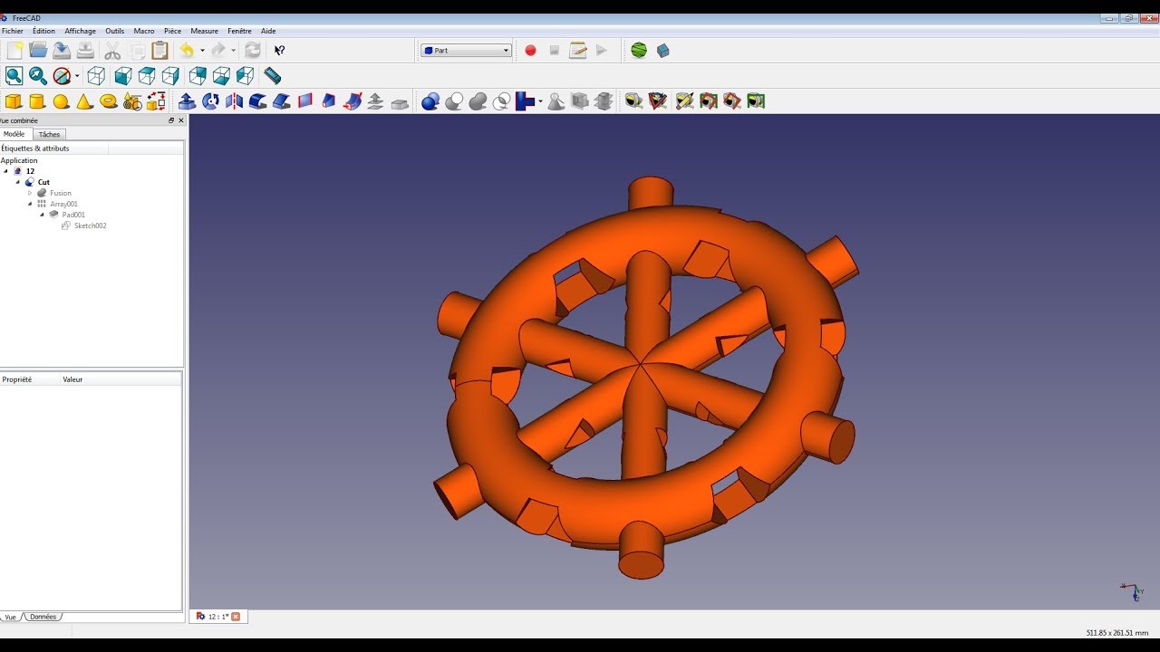 Freecad Tutoriel 12-Bien débuter: Perçage sur cylindre