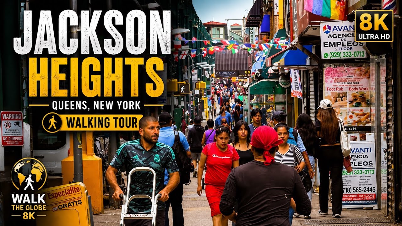 Jackson Heights Queens NYC Walking Tour: Summer Walk Through NYCs Most Diverse Neighborhood 4K