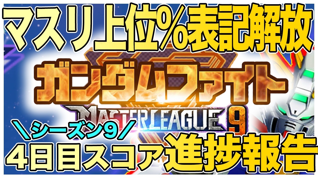 『Gジェネエターナル』マスターリーグシーズン9 上位%解放！スコア進捗【ジージェネエターナル　Gジェネ　ガンダム】