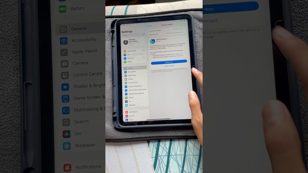 iPad os 26 beta on iPad #apple#ipad#trending#trending