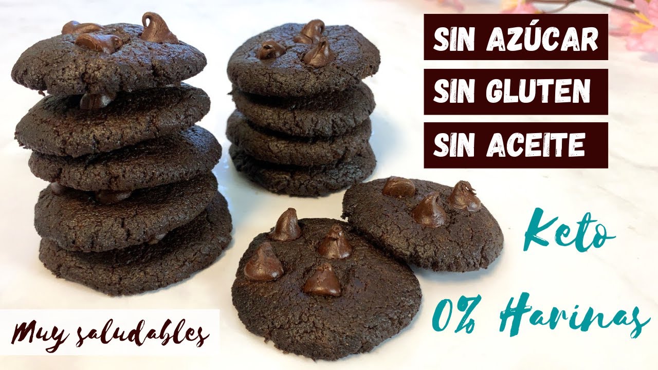 GALLETAS DE CHOCOLATE KETO - Sin Harinas, Sin Azúcar, Sin Gluten  ¡Saludables, fáciles y rápidas!
