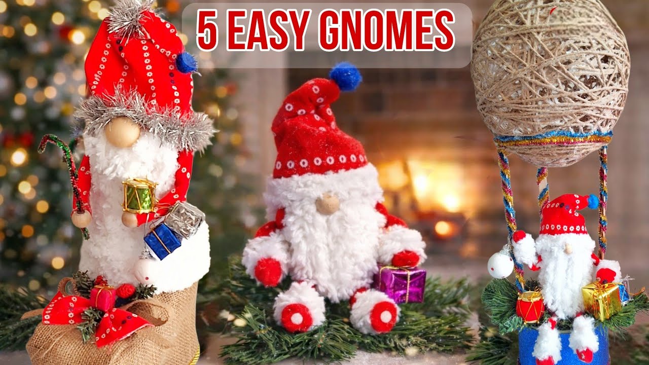 5 Easy Christmas Gnome DIY Ideas ♻️ | Crafts from Waste Materials