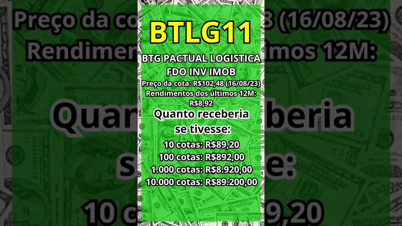 QUANTO RENDE OS DIVIDENDOS NAS COTAS DA 