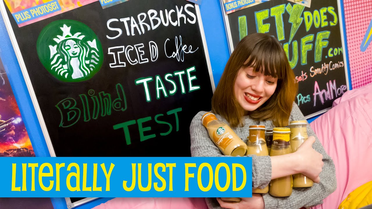 Blind Starbucks Iced Coffee Taste Test! • Literally Just Food