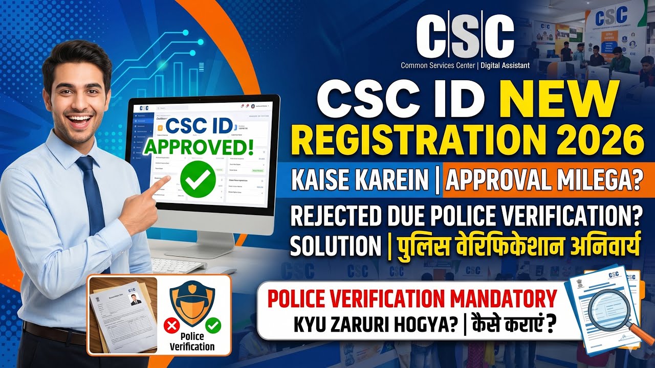 CSC ID New Registration Process 2026 | CSC ID APPROVAL KAISE MILEGA 2026 | Csc Police verification 
