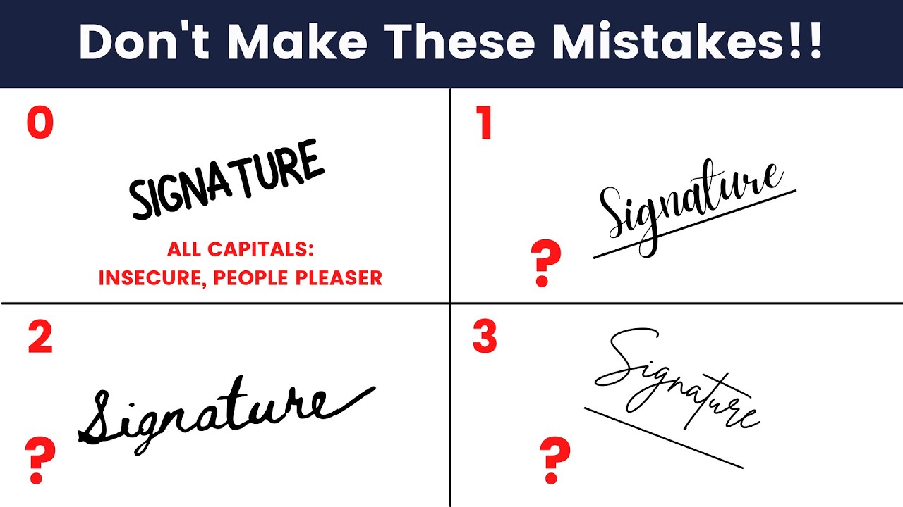 Signature Disasters: Avoid These Poor Examples!! | Graphology Signature Analysis