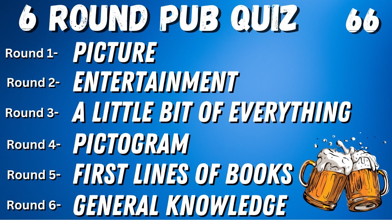 Virtual Pub Quiz 6 Rounds: Picture, Entertainment, Bit of Everything, Pictogram, Opening Lines No.66