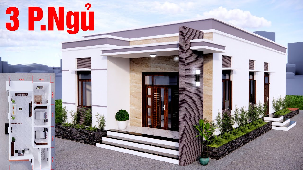 Mẫu nhà CẤP 4 MÁI BẰNG được yêu thích nhất KÊNH NHÀ ĐẸP | Full 3D nội ngoại thất