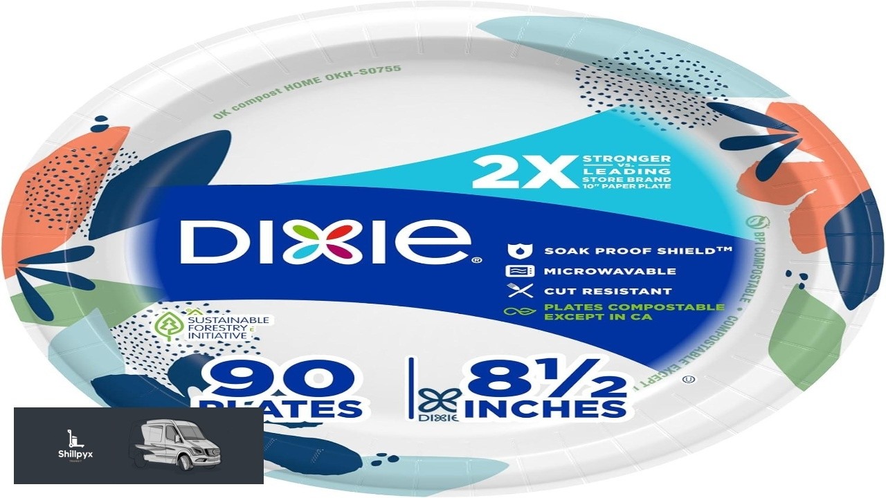 Набор бумажных тарелок Dixie Medium, 8,5 дюймов, 90 штук, в 2 раза прочнее*, можно использовать в...