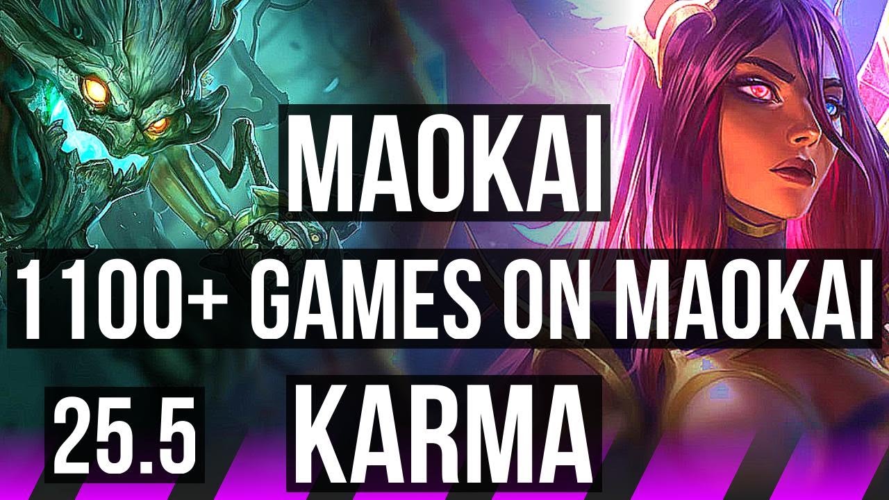 MAOKAI & Ezreal vs KARMA & Caitlyn (SUP) | 9k comeback, 1100+ games | KR Challenger | 25.5